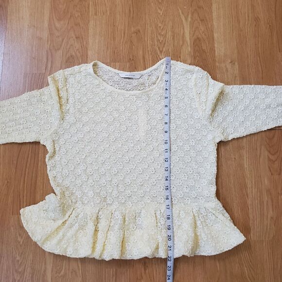 NEW! Rebecca Taylor Peplum Hem Long Sleeve Blouse - size XL in Vanilla - Picture 12 of 15